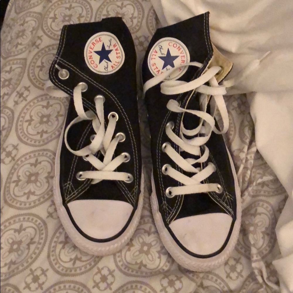 black high top converse. few scuffs fairly new